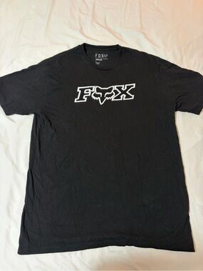 Fox Black Short Sleeve Tee with White Fox Logo